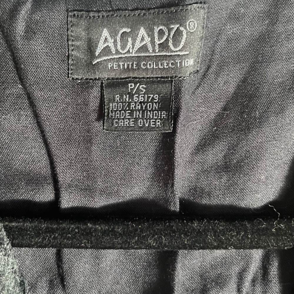 Vintage Agapo Black Open Weave Vest‎ Petite Small Boho Lagenlook Festival - Picture 5 of 6